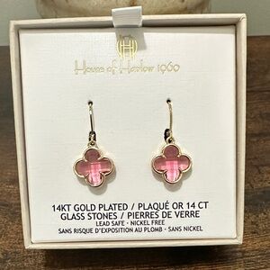 House of Harlow 1960 Clover 14 KT Gold Plated Earrings